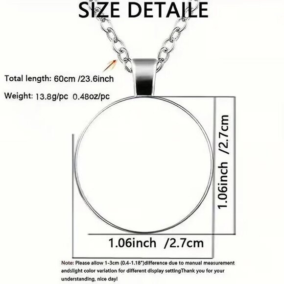 Silver OWL Glass Cabochon Pendant Necklace - Picture 2 of 3